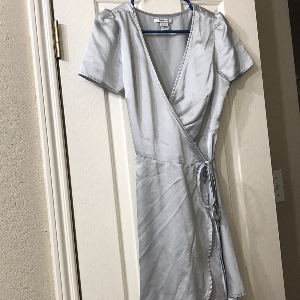Silver wrap dress